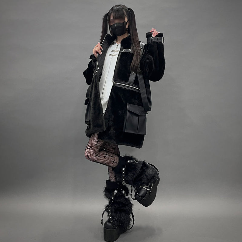 スタッズクロスブレードファーレッグウォーマー – レディース