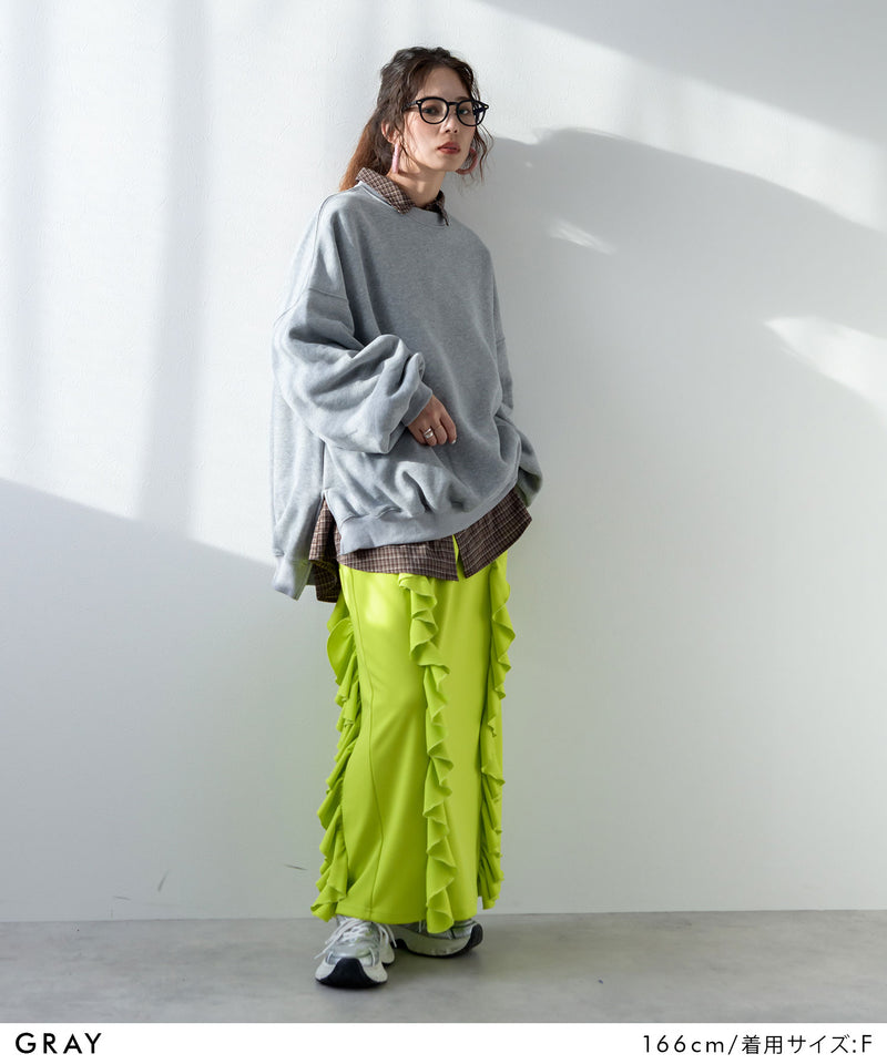 オーバーサイズスウェットプルオーバー