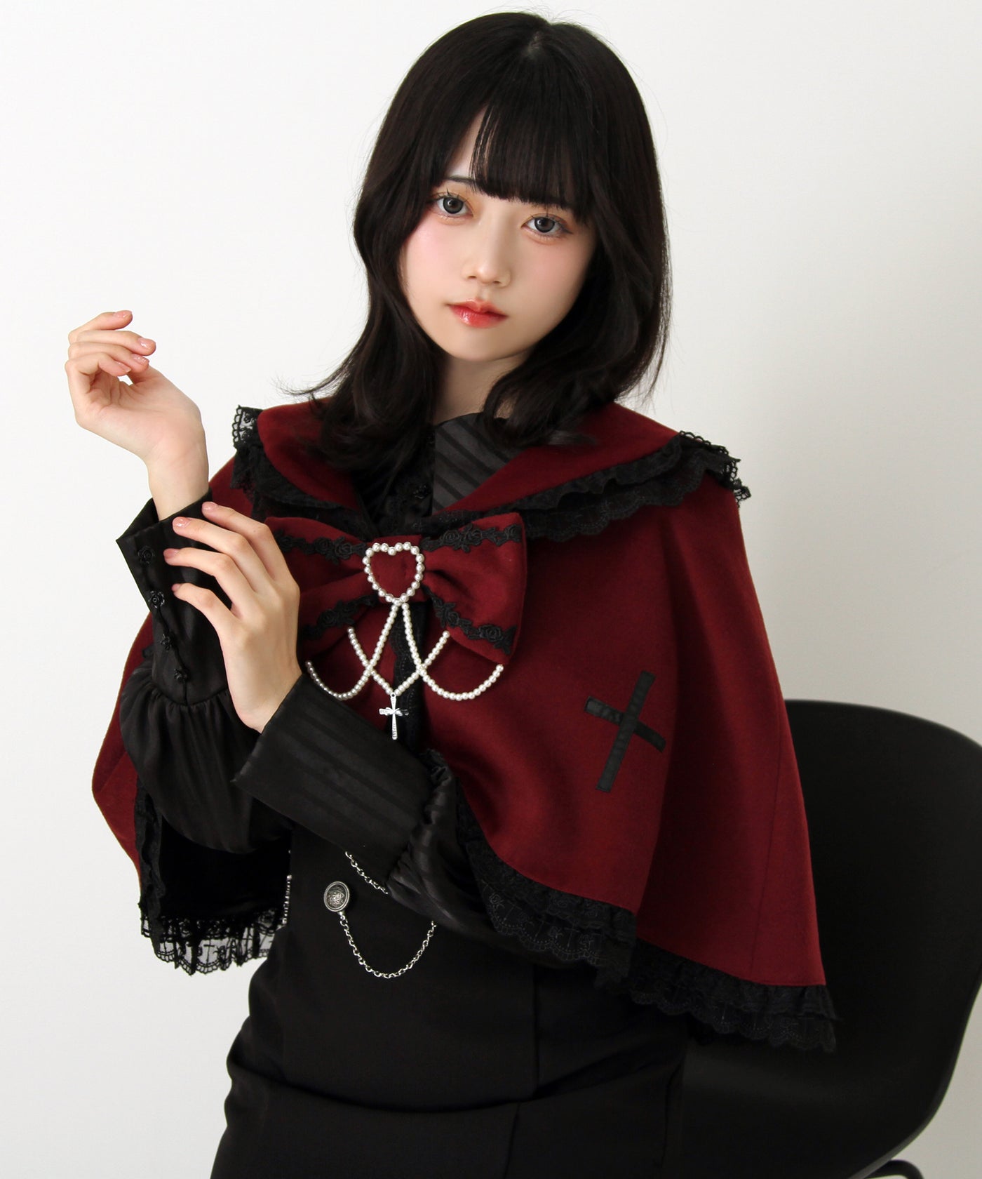 十字架バラレースフリルパールケープ – レディースファッション通販の