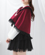 十字架バラレースフリルパールケープ