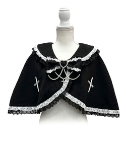 十字架バラレースフリルパールケープ