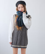 シャツドッキングニットベストワンピース