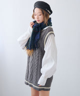 シャツドッキングニットベストワンピース