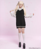 シャツドッキングニットベストワンピース