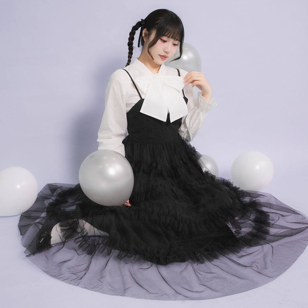 チュールフリルドールティアートキャミワンピース – レディース