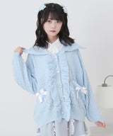 セーラ襟フリルカーディガン【ニット】