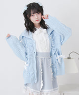 セーラ襟フリルカーディガン【ニット】