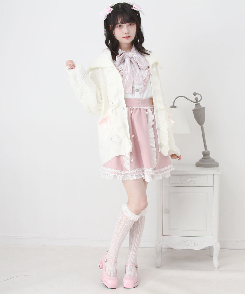 セーラ襟フリルカーディガン【ニット】
