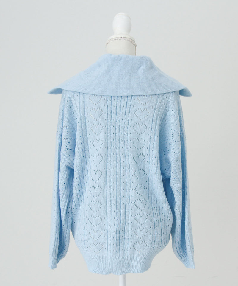 セーラ襟フリルカーディガン【ニット】