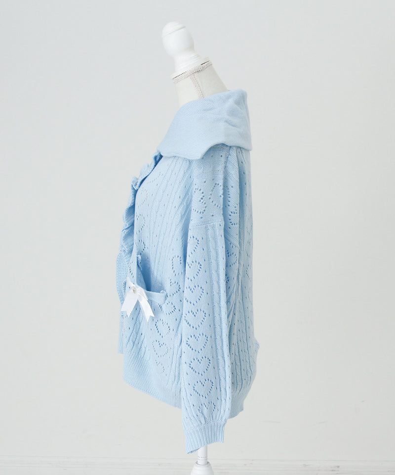 セーラ襟フリルカーディガン【ニット】