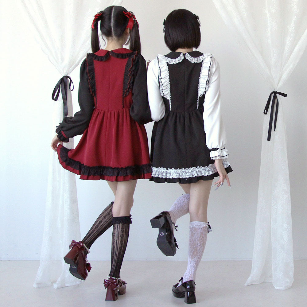 バラレースパールリボンハートビジューワンピース – レディース