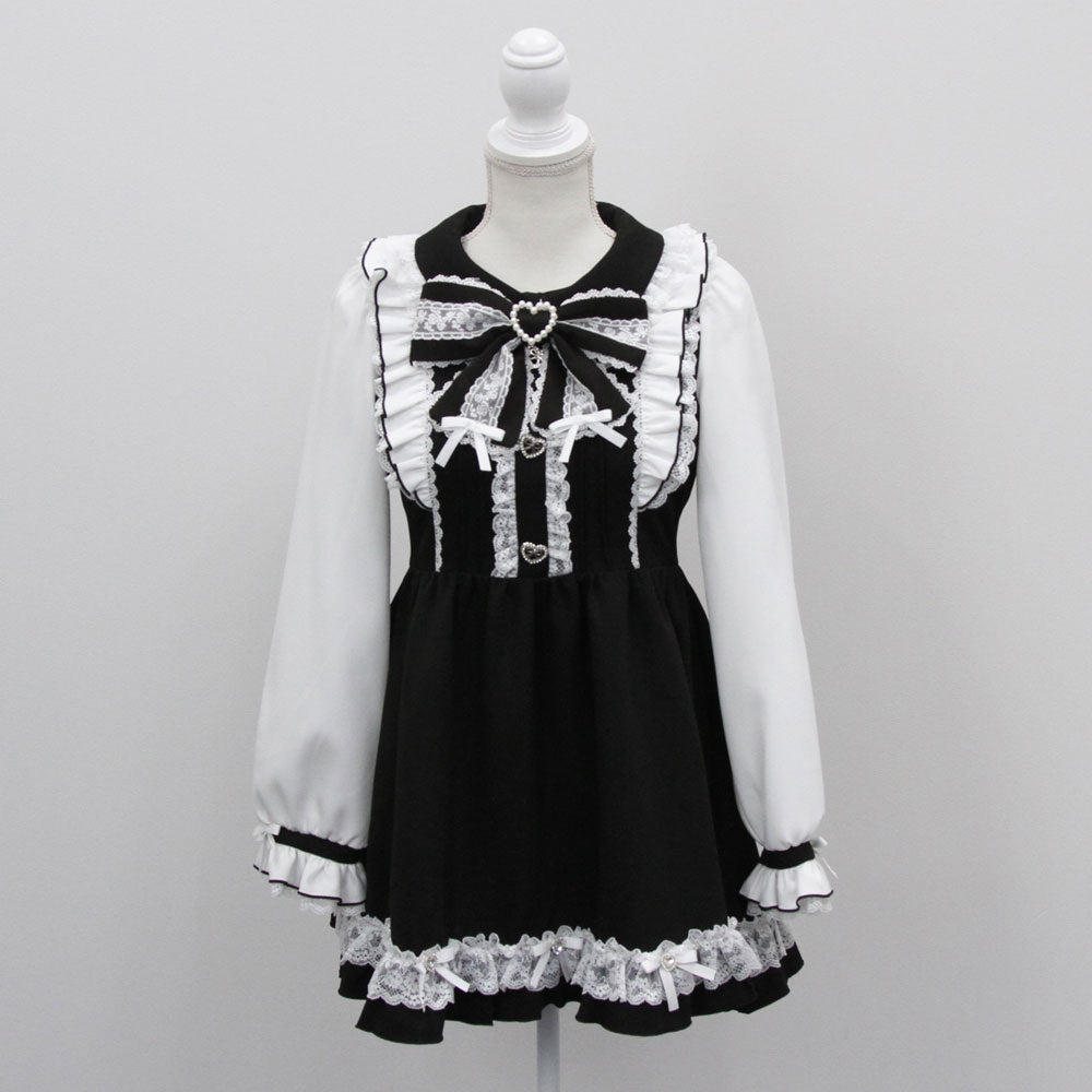 バラレースパールリボンハートビジューワンピース – レディース