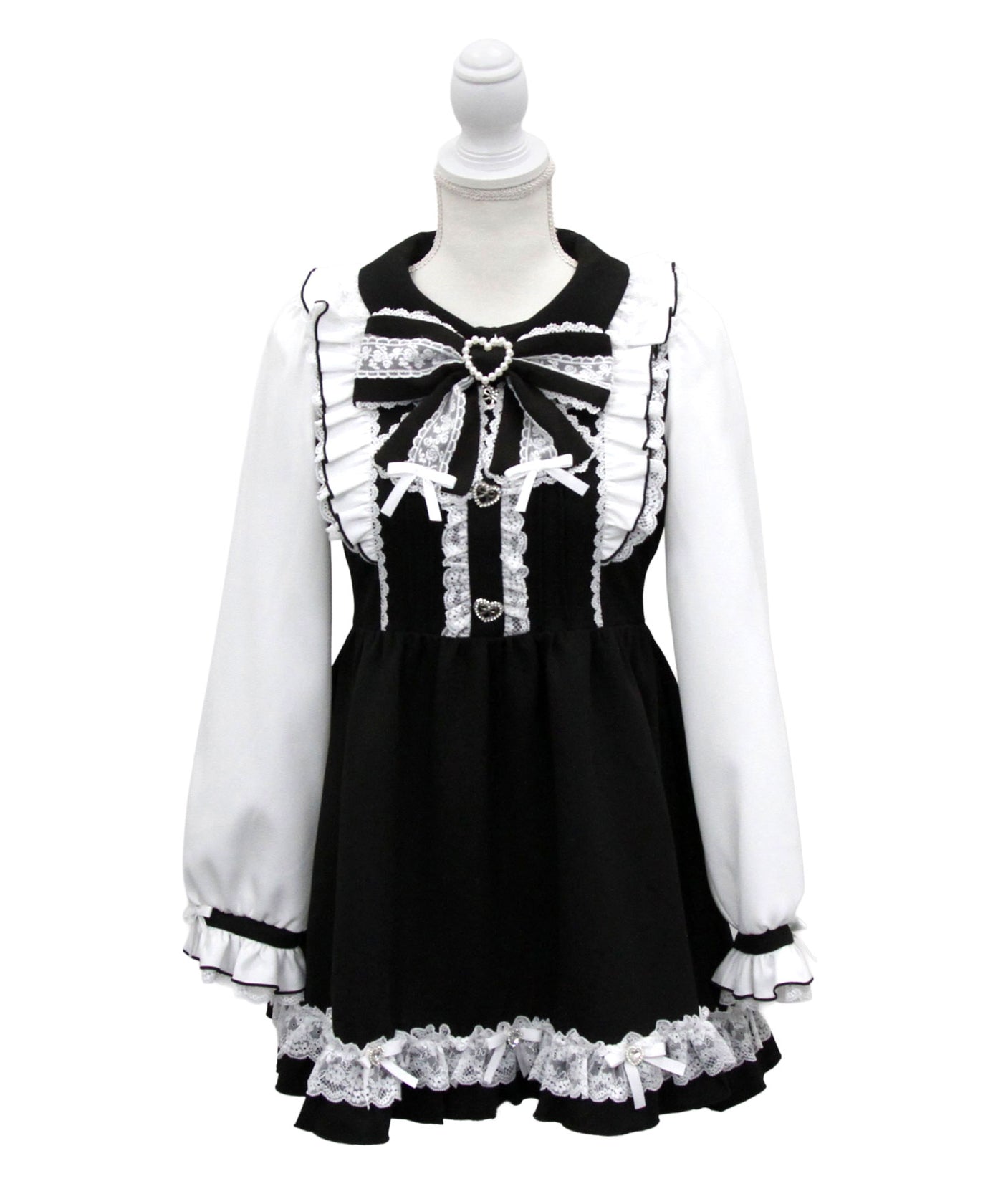 バラレースパールリボンハートビジューワンピース – レディース