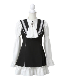 姫袖ビジュースカーフワンピース