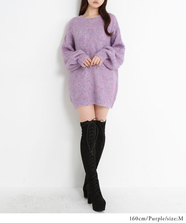 バックリボンニットチュニック