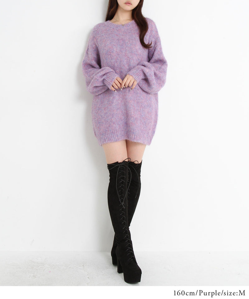 バックリボンニットチュニック