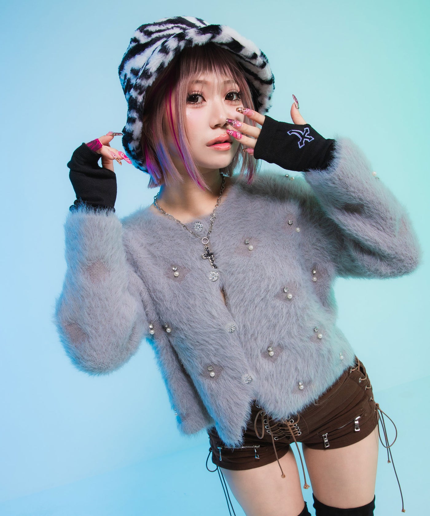 baybee シャギーカーディガン　ホワイト shaggy cardigan(ivory) - BayBee