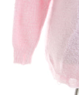 ふわふわダメージ加工バタフライビジューニットトップス