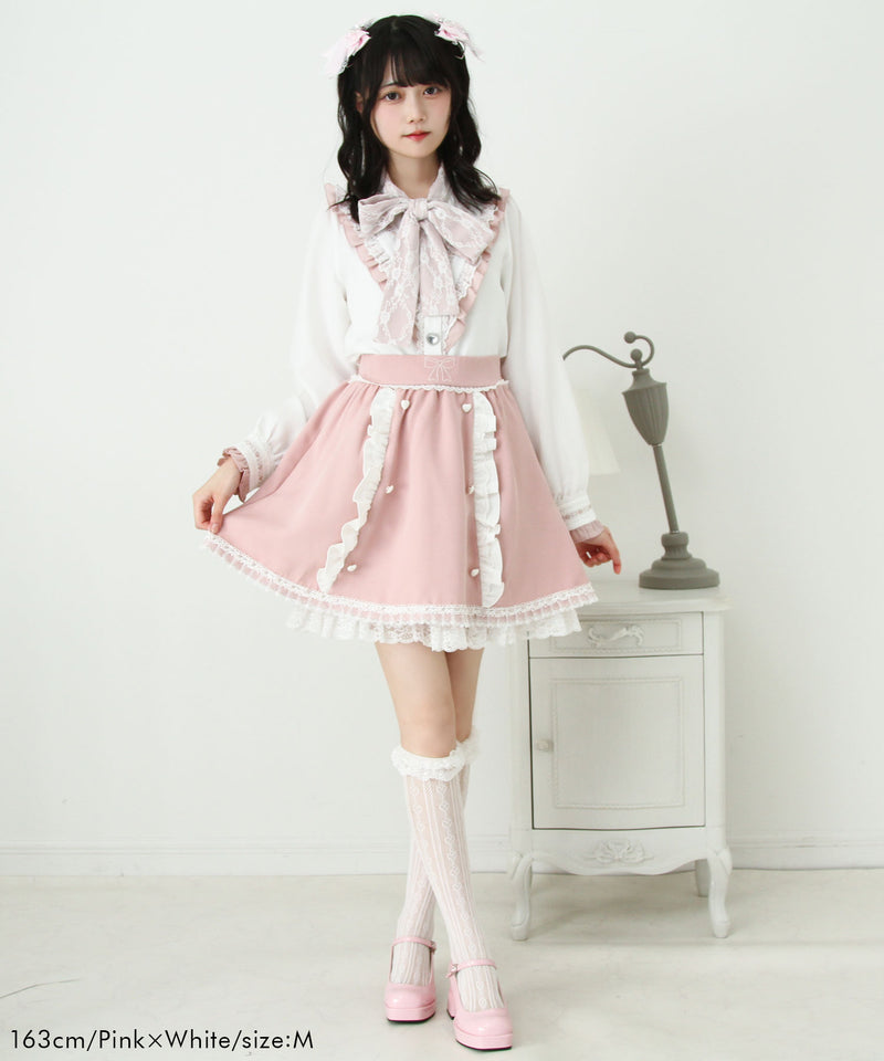 リボン刺繍ギャザースカート