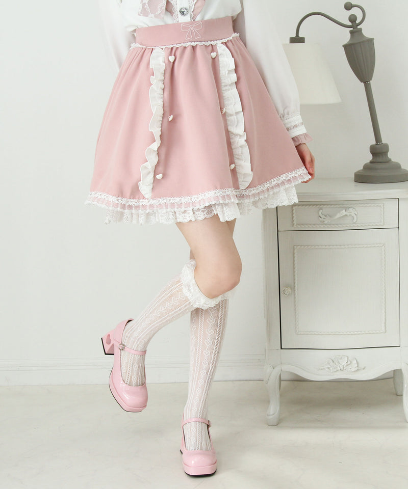 リボン刺繍ギャザースカート