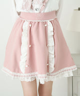 リボン刺繍ギャザースカート