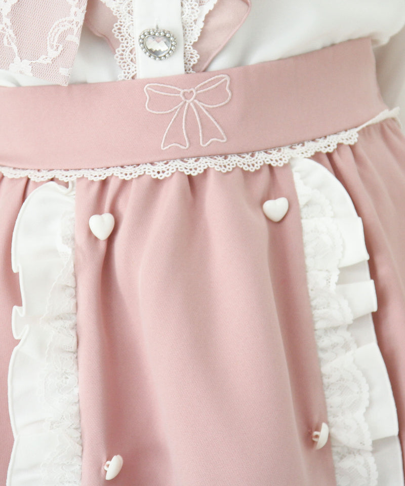 リボン刺繍ギャザースカート