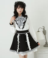 リボン刺繍ギャザースカート