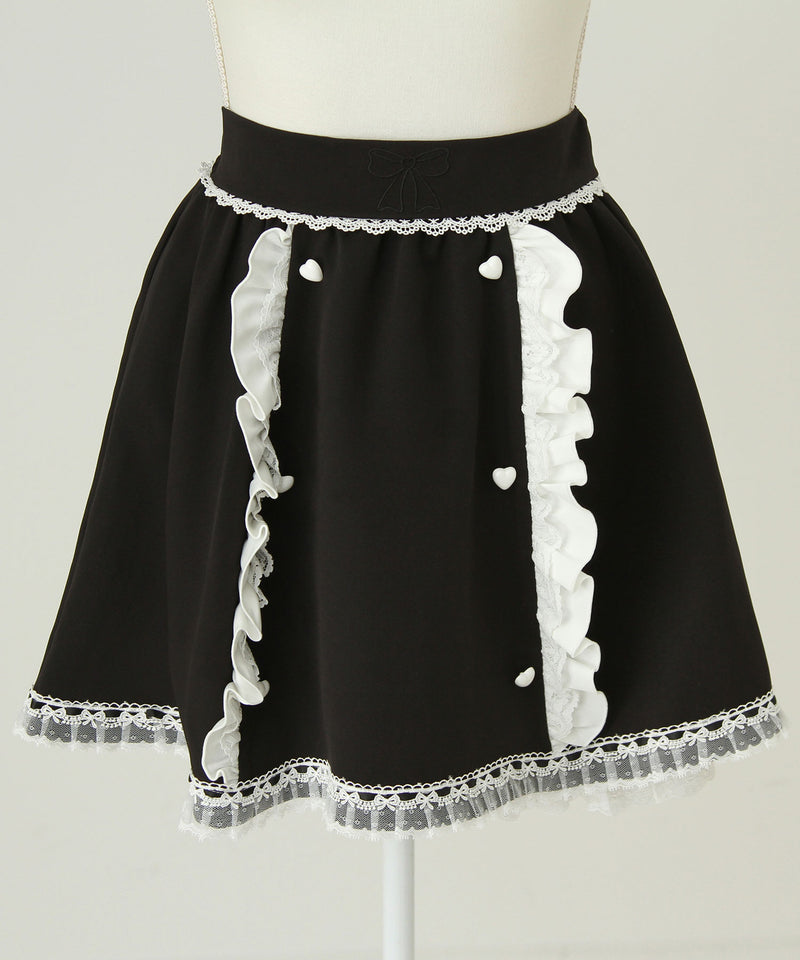 リボン刺繍ギャザースカート