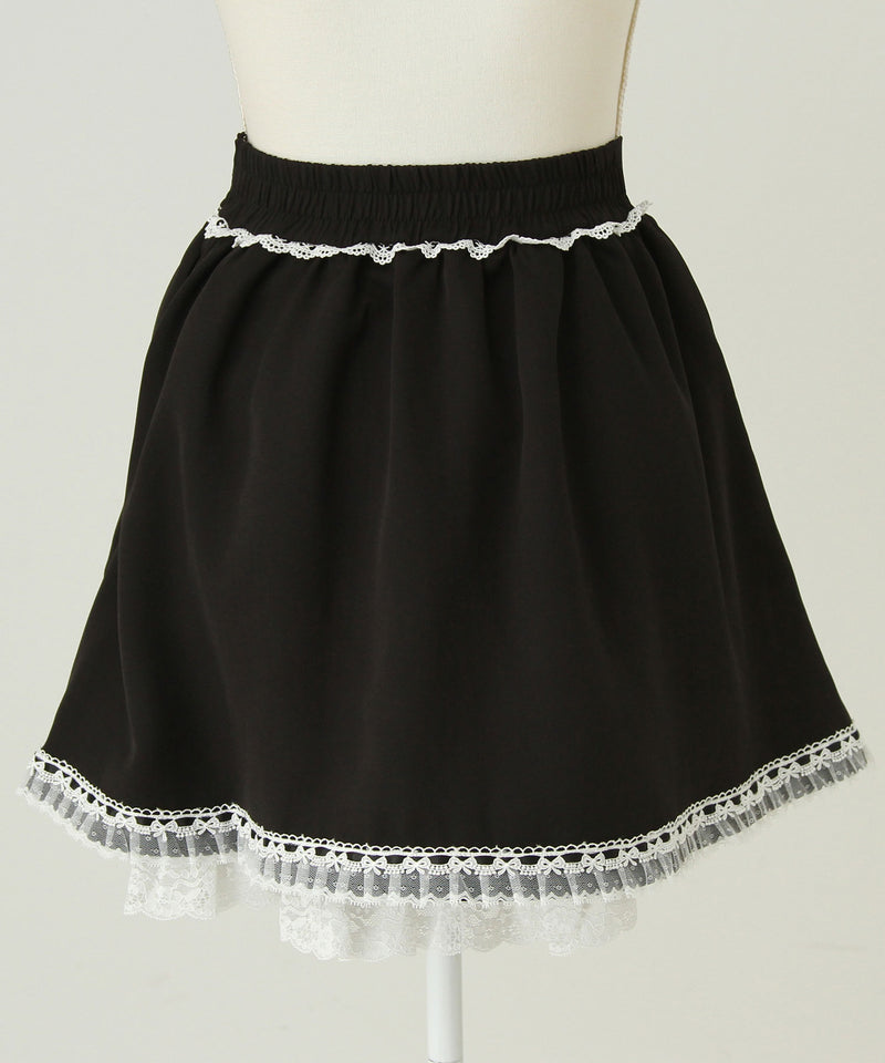 リボン刺繍ギャザースカート