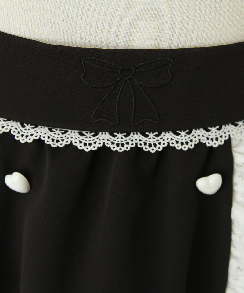 リボン刺繍ギャザースカート