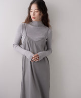 ツイルレースキャミワンピース