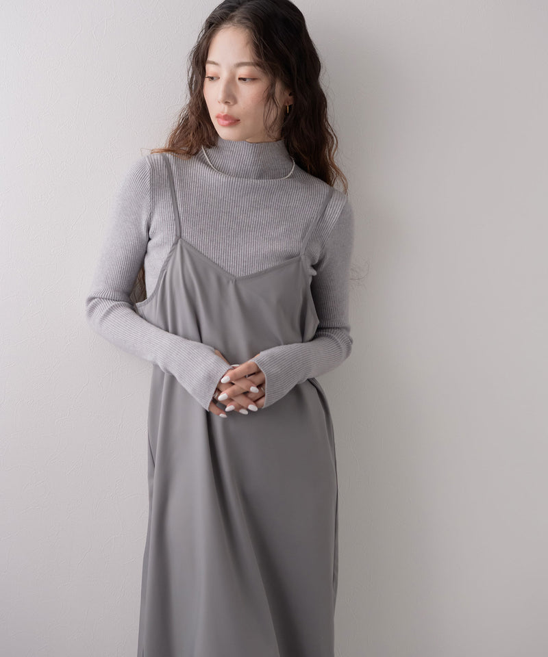 ツイルレースキャミワンピース