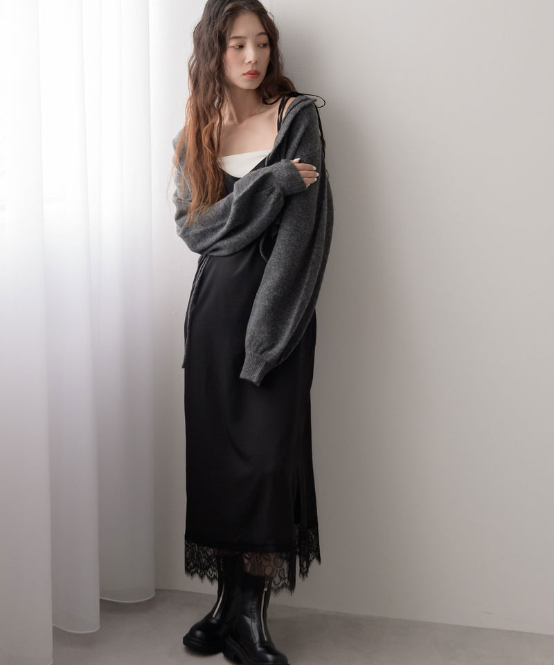 ツイルレースキャミワンピース