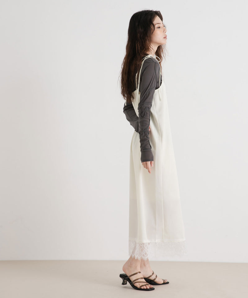 ツイルレースキャミワンピース