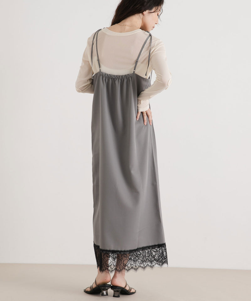 ツイルレースキャミワンピース