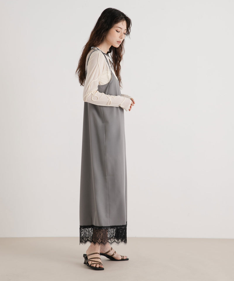 ツイルレースキャミワンピース