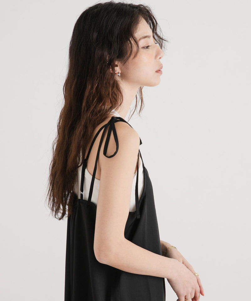 ツイルレースキャミワンピース