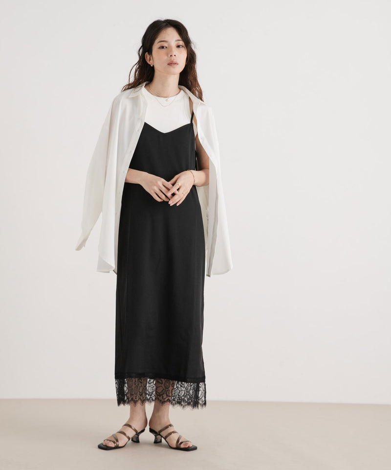 ツイルレースキャミワンピース