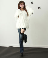 シャギーフリンジゆるニットトップス