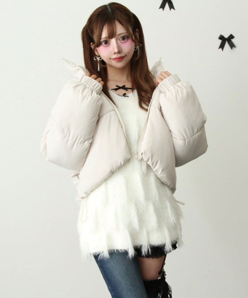 シャギーフリンジゆるニットトップス