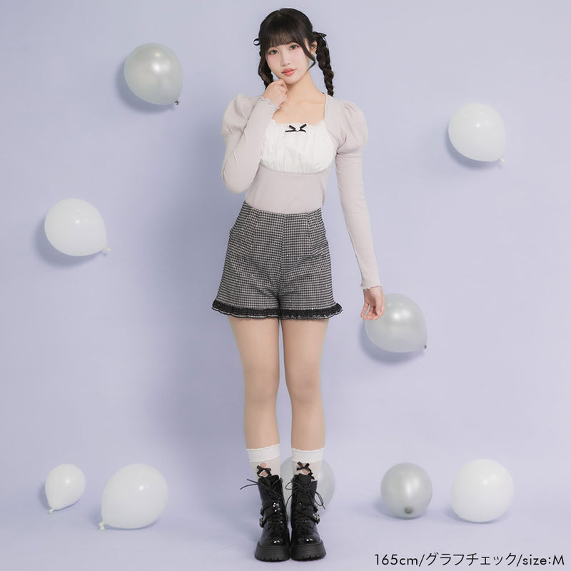 フリルレースショートパンツ
