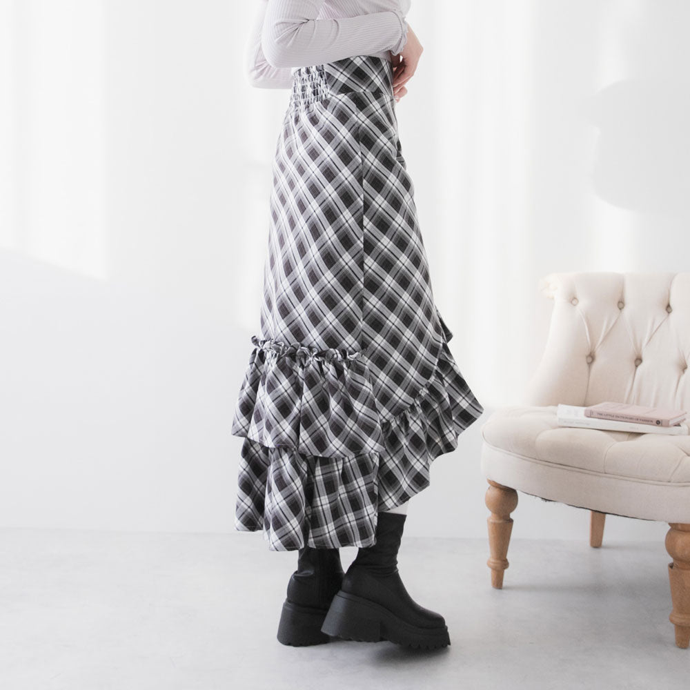 ドロストアシメフリルマーメイトスカート【大きいサイズ有り