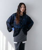 【最上もが着用】パッチワークレースオーバーサイズシャツ【OSN】