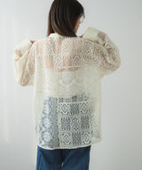 【最上もが着用】パッチワークレースオーバーサイズシャツ【OSN】