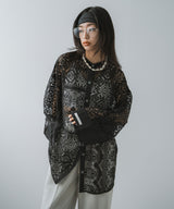 【最上もが着用】パッチワークレースオーバーサイズシャツ【OSN】