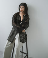 【最上もが着用】パッチワークレースオーバーサイズシャツ【OSN】