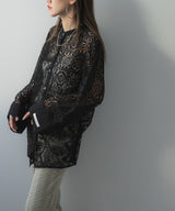 【最上もが着用】パッチワークレースオーバーサイズシャツ【OSN】