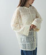 【新春セール】【最上もが着用】パッチワークレースオーバーサイズシャツ【OSN】