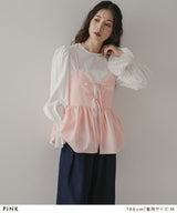 ジャガートキャミ×ブラウスSET【大きいサイズ有】