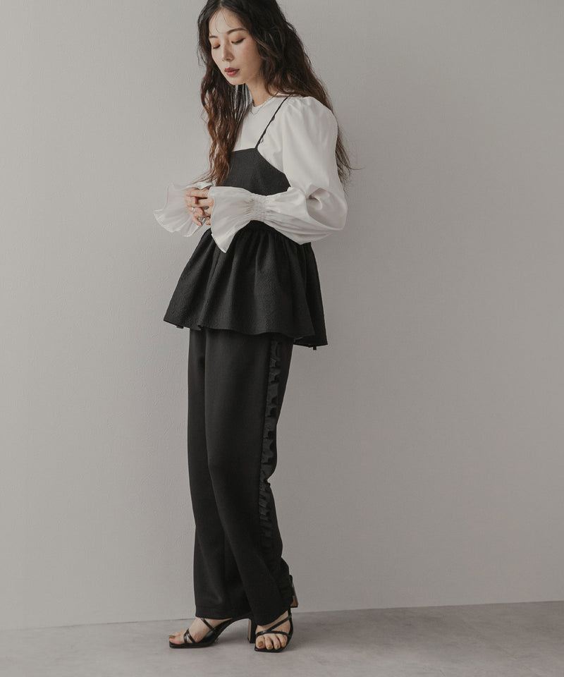 ジャガートキャミ×ブラウスSET【大きいサイズ有】